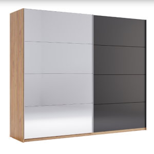 Луна/Luna шафа-купе 210/250 дзеркало/мат лава від фабрики МироМарк