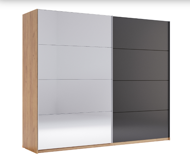 Луна/Luna шафа-купе 210/250 дзеркало/мат лава від фабрики МироМарк