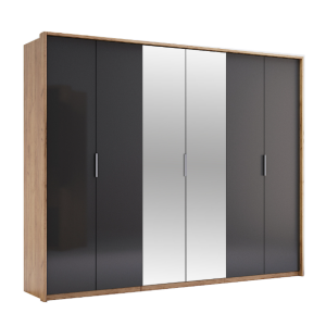 Луна/Luna 6Д Шафа шестидверна з дзеркалами від фабрики МироМарк Україна