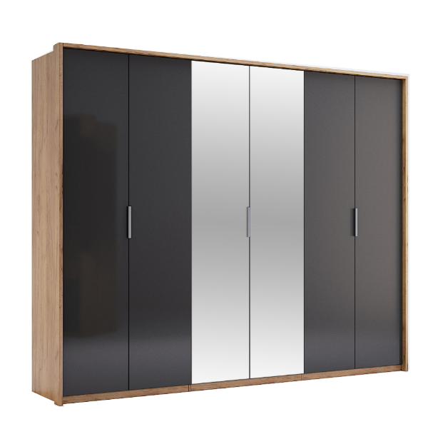 Луна/Luna 6Д Шафа шестидверна з дзеркалами від фабрики МироМарк Україна