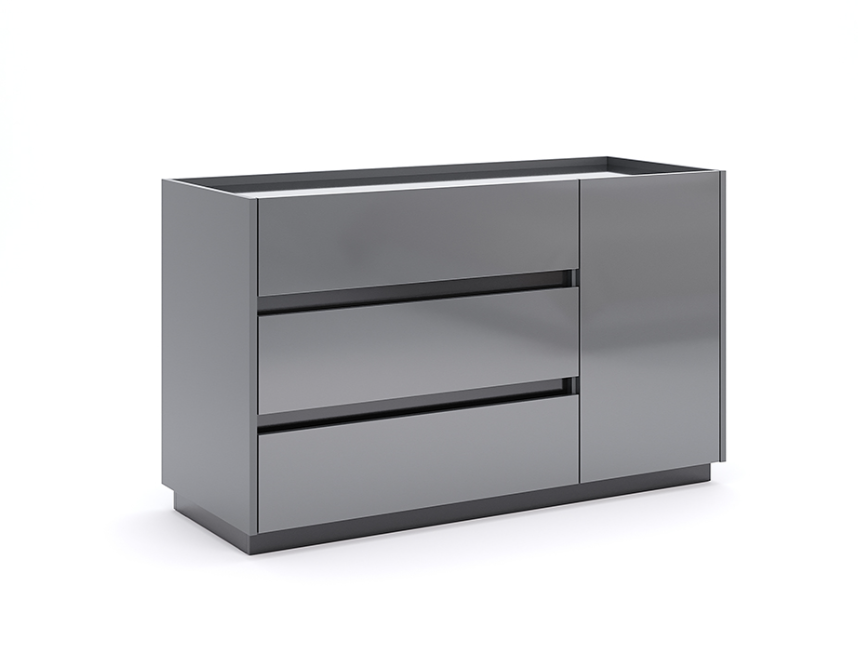 Комод Тео 3Ш1Д Мат Антрацит/Мат Графіт від МіроМарк Україна