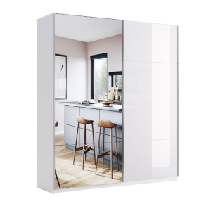 Шафа-купе VIVA/ВІВА 200 см дзеркало/білий глянець від Миро Марк