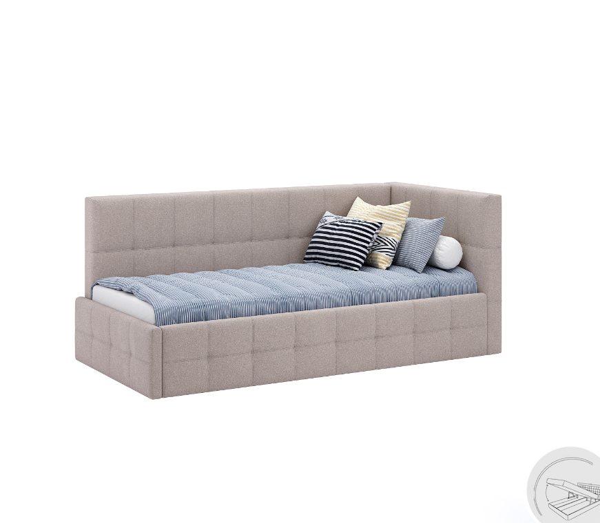 М'яке ліжко Kelly/Келлі 0,9 з підйомним механізмом від фабрики МіроМарк Україна