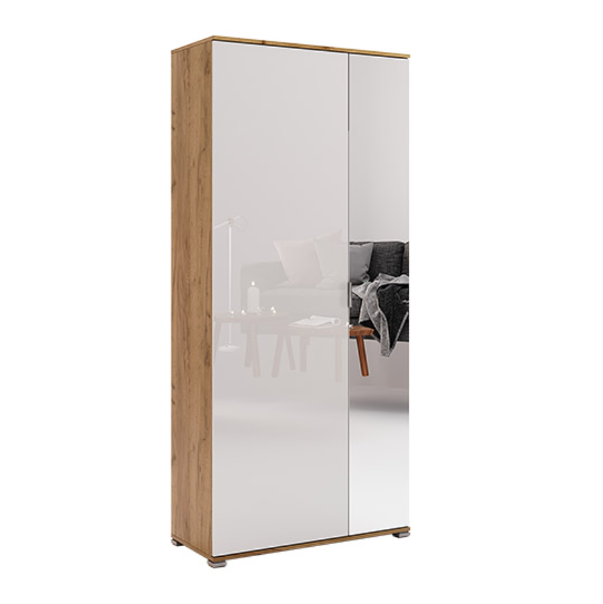 Асті 2Д шафа дводверна Двері Глянець Білий від фабрики МіроМарк