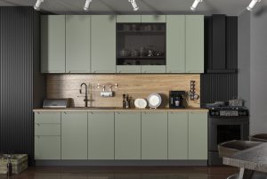 Агата сучасна кухня з фарбованими фасадами та інтегрованою ручкою від Мебель Сервіс Україна