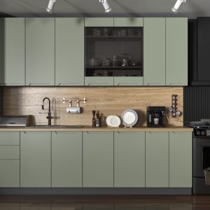 Агата сучасна кухня з фарбованими фасадами та інтегрованою ручкою від Мебель Сервіс Україна