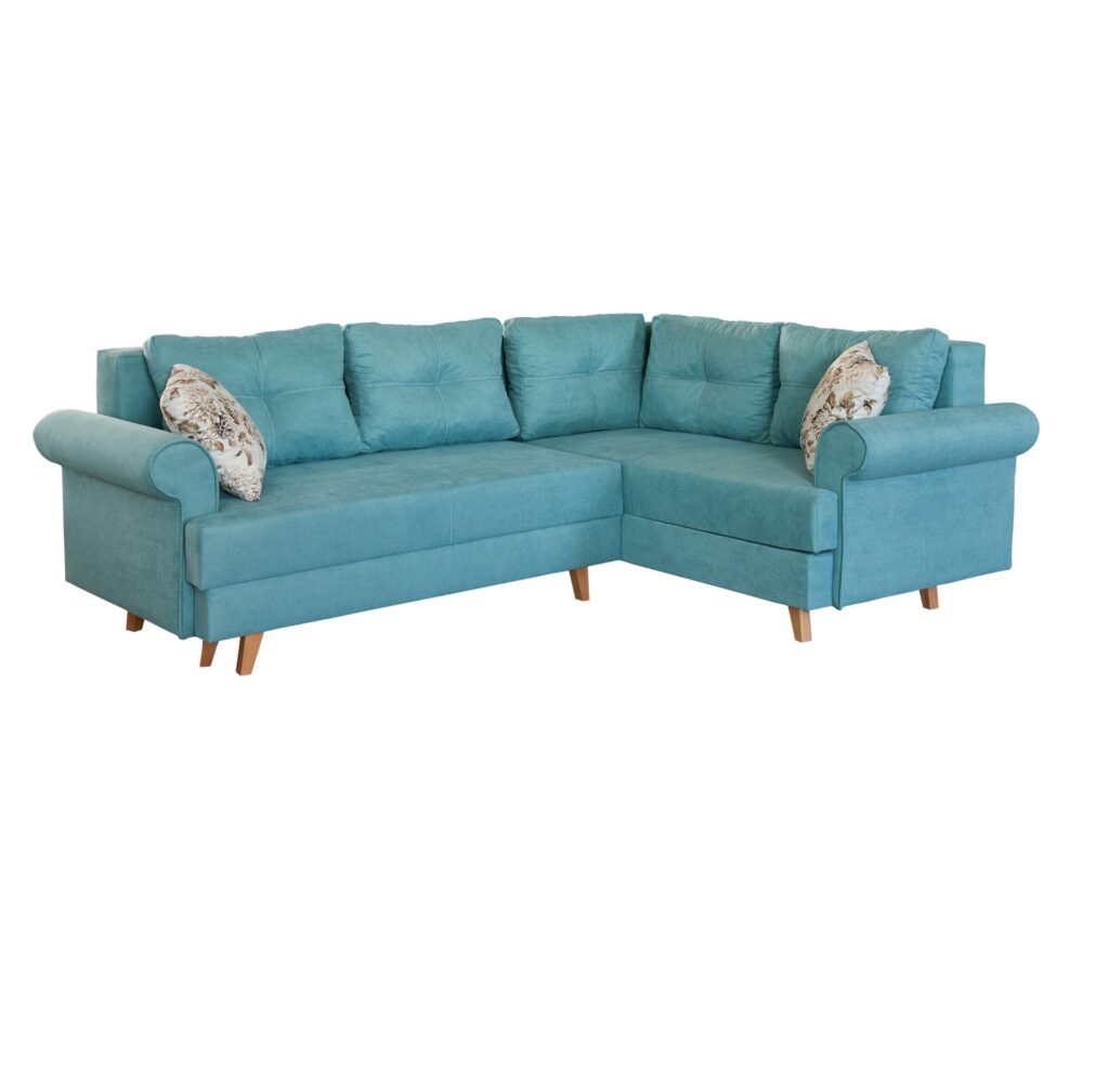 Бостон Фуджі бірюзовий кутовий диван від фабрики Мебель-Сервіс Україна