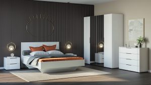 Амелія біла глянцева спальня МДФ від фабрики Світ Меблів Україна