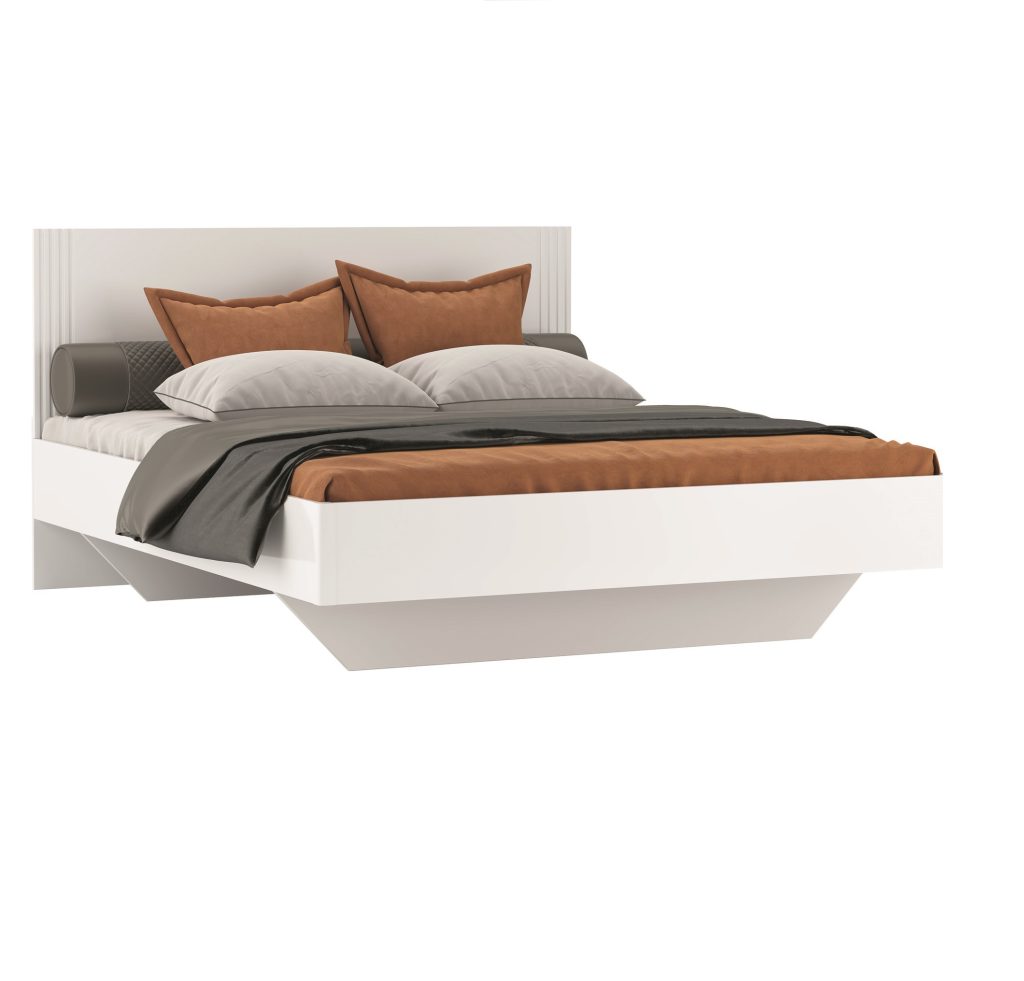 Амелія біле глянцеве ліжко МДФ від фабрики Світ Меблів Україна