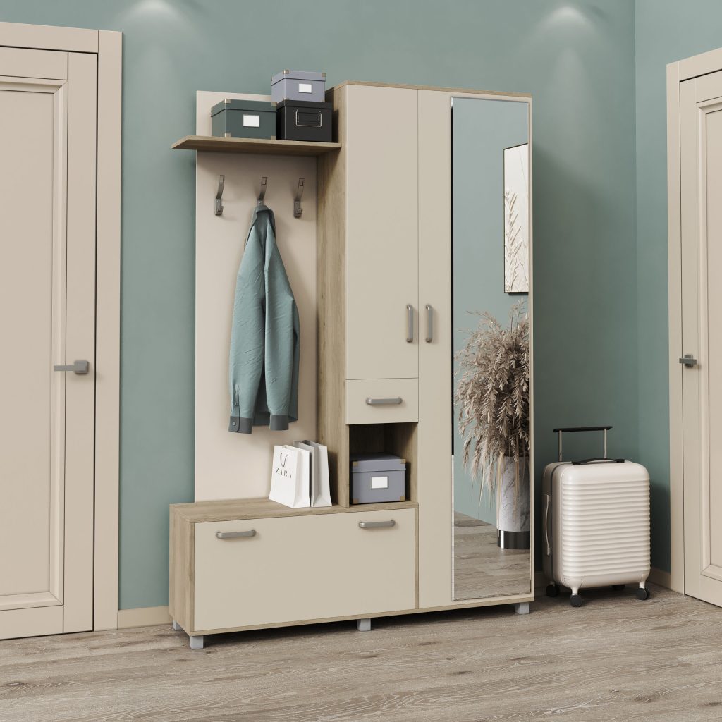 Реприза дуб білий/сатин сучасний передпокій від фабрики Світ Меблів Україна