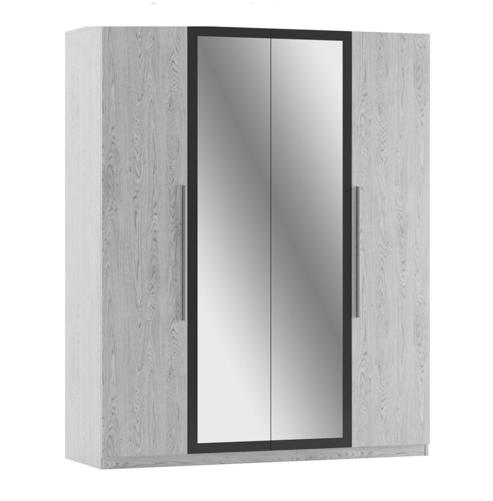 Лілея нова дуб грандж/антрацит, артвуд світлий/антрацит шафа чотиридверна з дзеркалами від фабрики Світ Меблів Україна
