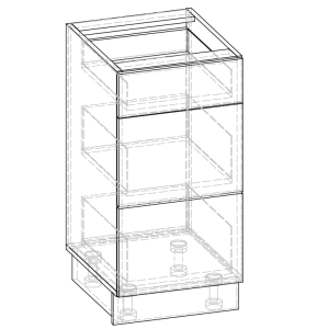 Гамма 40 МДФ шухляди матовий нижній модуль