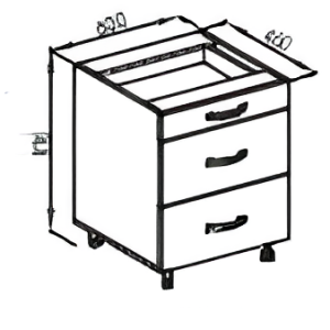 Б'янка Ш 60/820 1+2 наравляючі прихованого монтажу нижній модуль