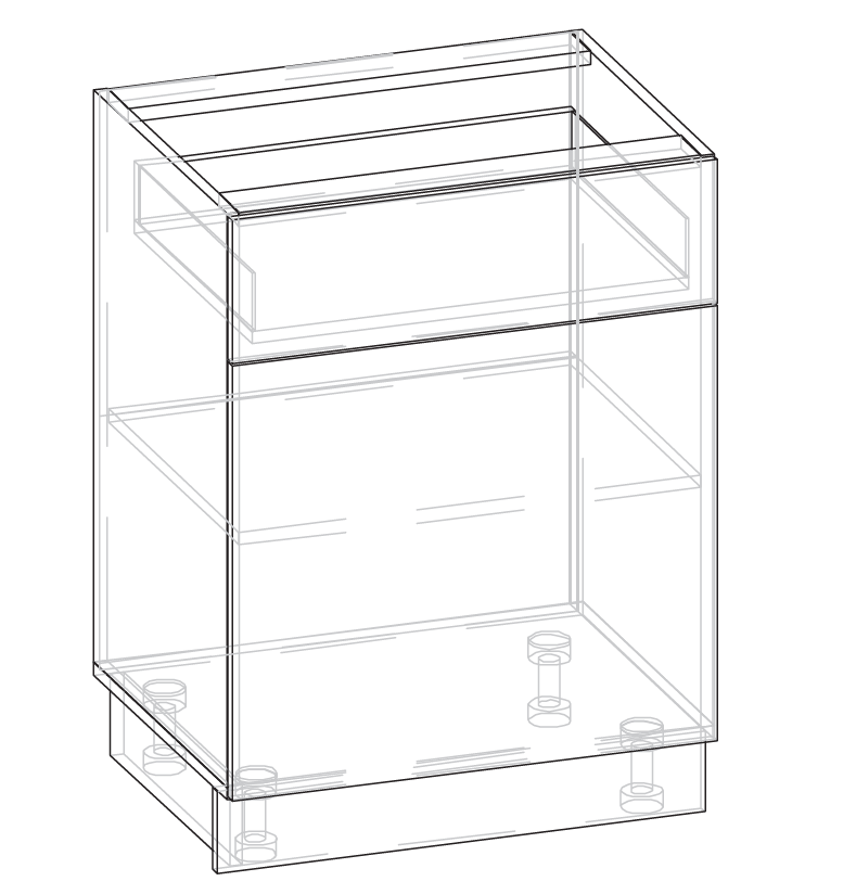 Гамма 60 2Д1Ш низ лаковані фасади