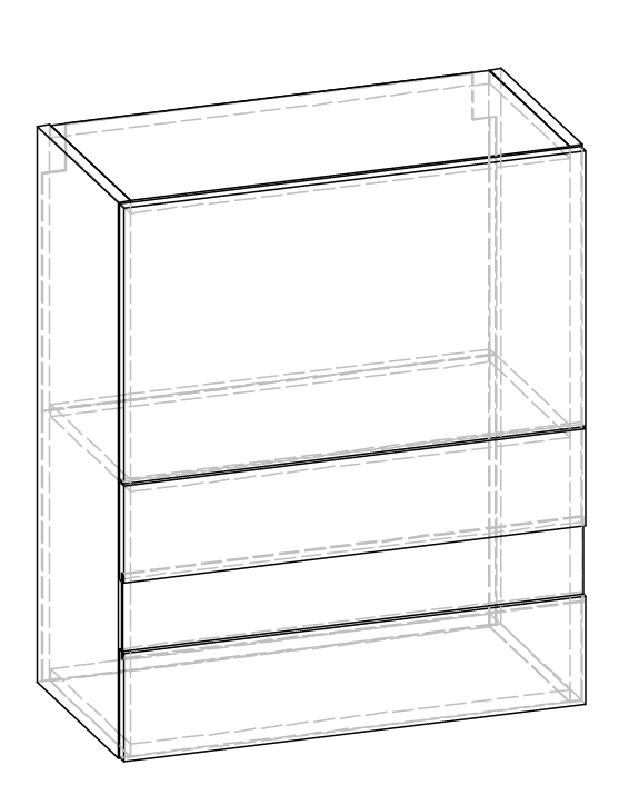 Імперія 60/720 вітрина горизонтальний верхній модуль