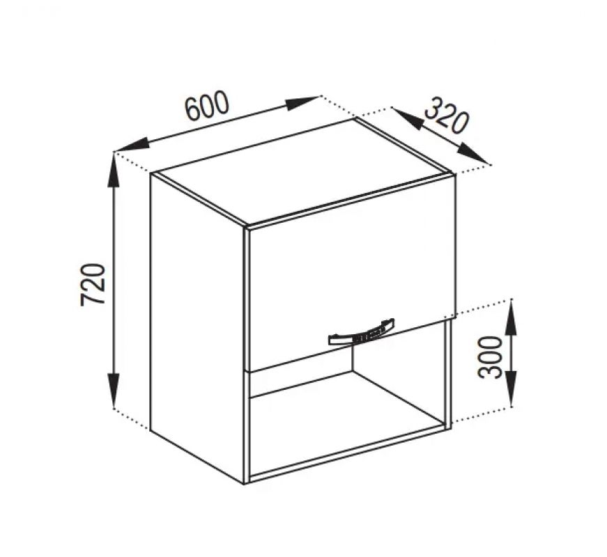Б'янка 60/720 Б під мікрохвильову піч верхній модуль