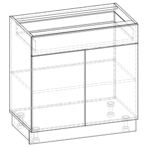 Гамма 60 МДФ 2Д1Ш матовий нижній модуль