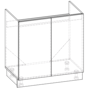 Гамма 80 мийка МДФ матовий нижній модуль