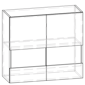 Гамма 60 верх МДФ вітрина матовий горизонтальний верхній модуль