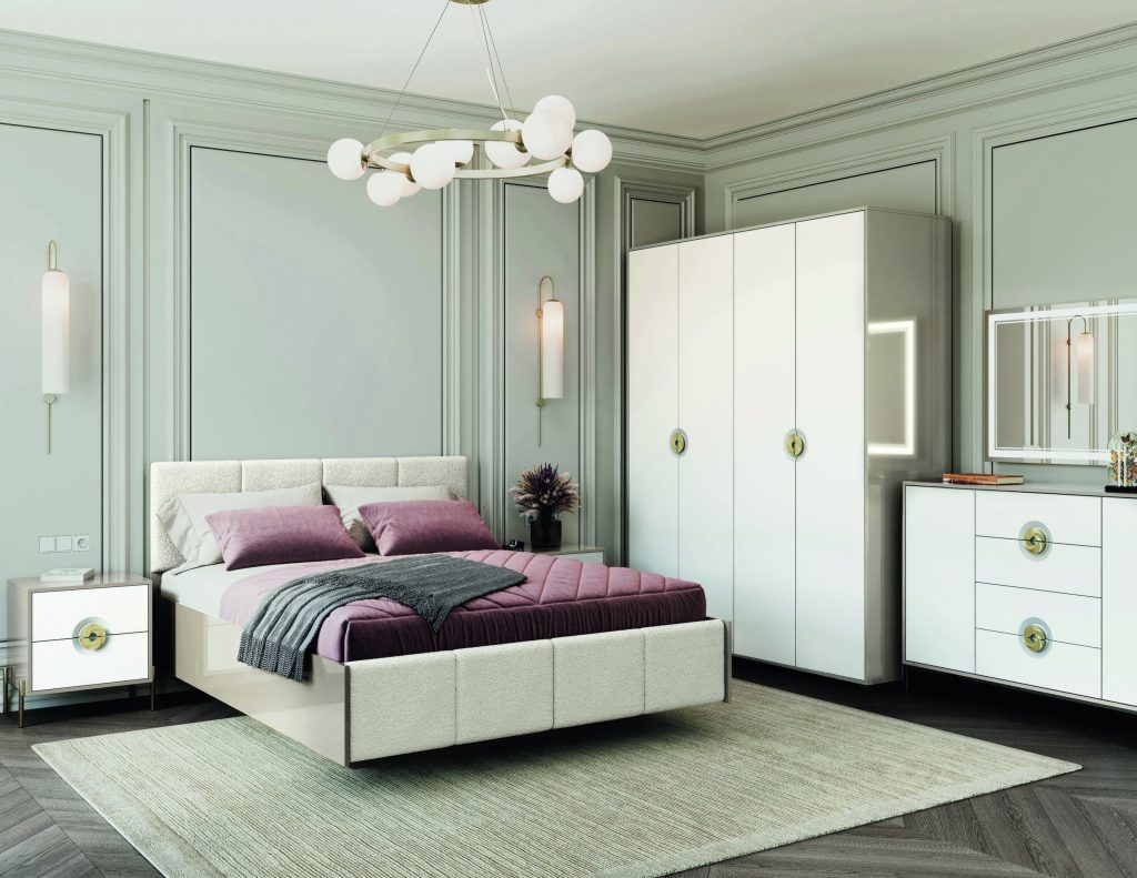 Фіруоза класична спальня з фарбованими фасадами від фабрики Світ Меблів Україна