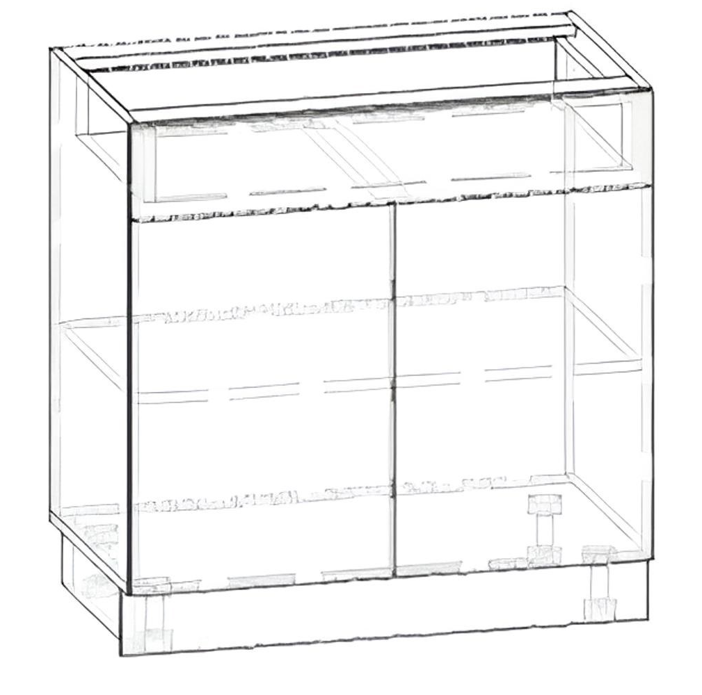 Грета 80 шухляда/двері нижній модуль