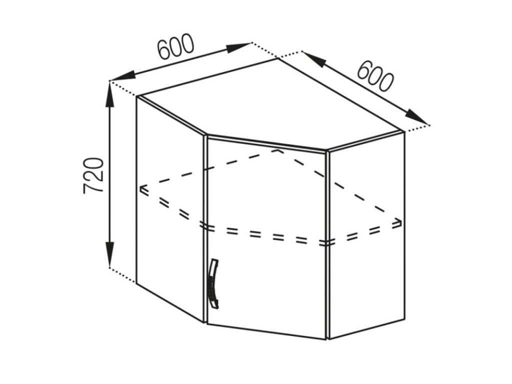 Б'янка 60/60/720 вітрина верхній модуль