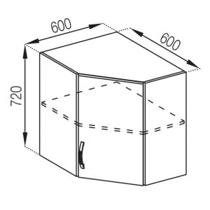 Б'янка 60/60/720 вітрина верхній модуль