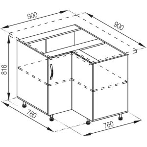 Б'янка 90/820 кутовий нижній модуль