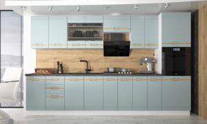 Катрін кухня з фарбованими фасадами та дерев'яною ручкою від Мебель-Сервіс Україна