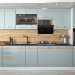 Катрін кухня з фарбованими фасадами та дерев'яною ручкою від Мебель-Сервіс Україна