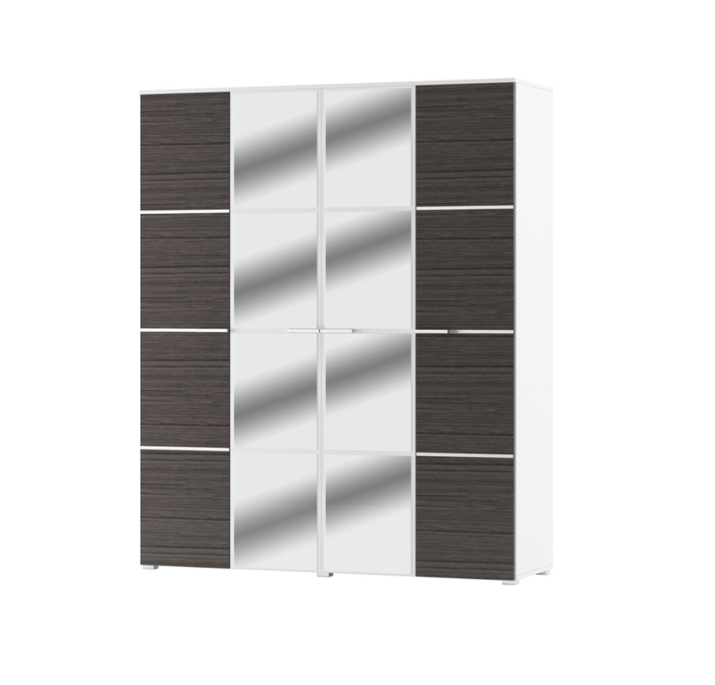 Шафа Круїз 4-дверна з дзеркалом Дакар/білий – Світ Меблів Україна