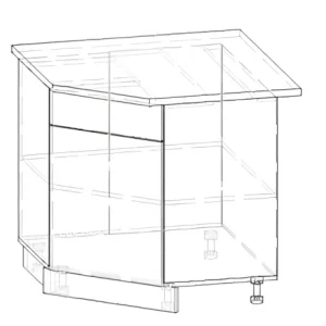 Гамма кут 1Д низ лаковані фасади