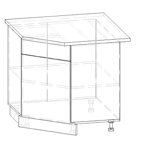 Гамма кут 1Д низ лаковані фасади