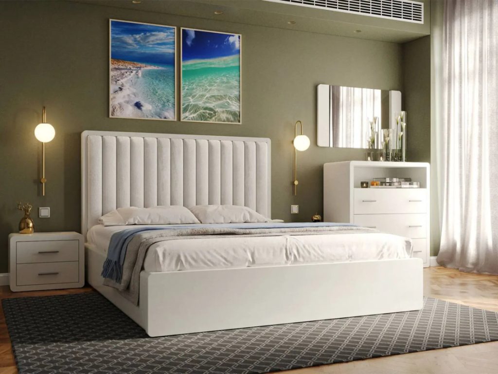 Глорія двоспальне ліжко з підйомним механізмом та масиву дерева від виробника ARBOR DREV