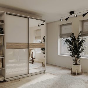 ШК-ФДЛ-180 дводверна шафа-купе з фасадами лакобель від Гарант НВ