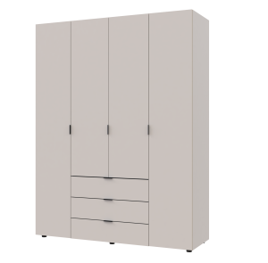 Шафа чотиридверна з шухлядами для одягу Гелар Doros 4 ДСП білий, сонома, графіт, кашемір