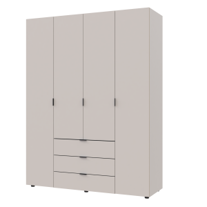 Шафа чотиридверна з шухлядами для одягу Гелар Doros 4 ДСП білий, сонома, графіт, кашемір