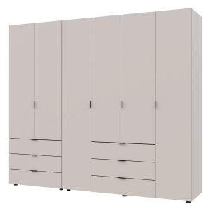 Шафа шестидверна з шухлядами для одягу Гелар Doros 2+4 ДСП білий, сонома, графіт, кашемір