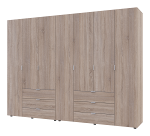 Шафа семидверна з шухлядами для одягу Гелар Doros 3+4 ДСП сонома, графіт, кашемір