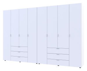 Шафа восьмидверна з шухлядами для одягу Гелар Doros 4+4 ДСП білий, сонома, графіт, кашемір