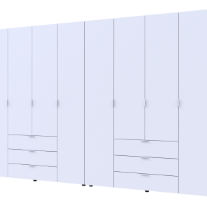 Шафа восьмидверна з шухлядами для одягу Гелар Doros 4+4 ДСП білий, сонома, графіт, кашемір