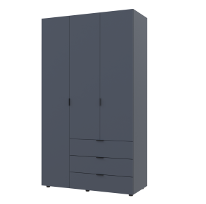 Шафа тридверна з шухлядами для одягу Гелар Doros 3 ДСП білий, сонома, графіт, кашемір