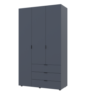 Шафа тридверна з шухлядами для одягу Гелар Doros 3 ДСП білий, сонома, графіт, кашемір